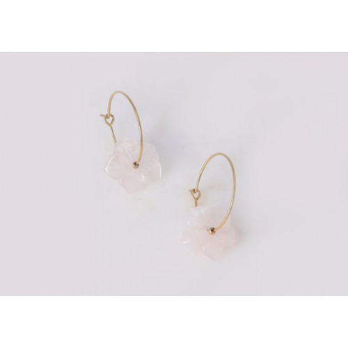 Boucles d'oreilles Marinetta - quartz rose