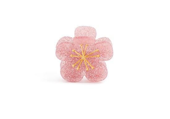 Mini pince Fleur de Sakura - Rose pailleté