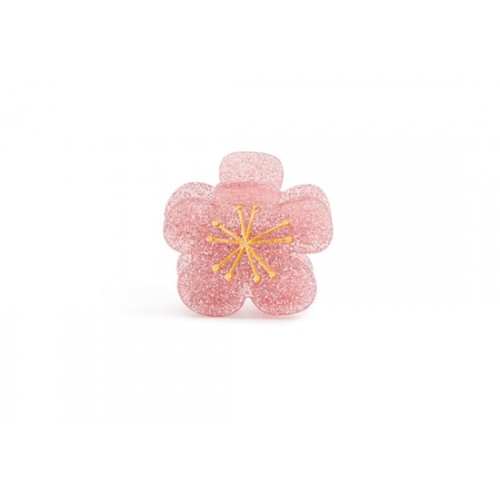 Pince Fleur de Sakura - Rose pailleté