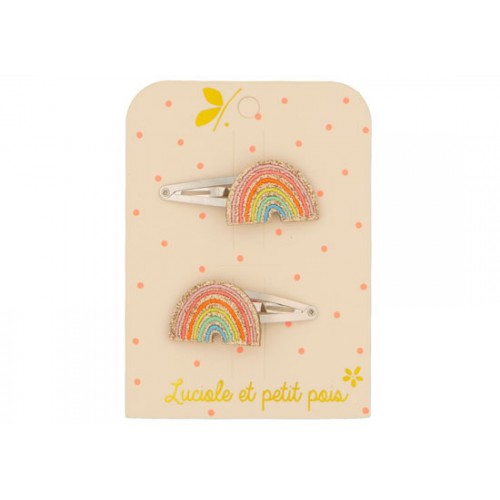 Lot 2 barrettes Arc-en-ciel multicolore