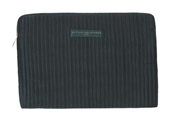 Pochette ordinateur 13'' velours vert