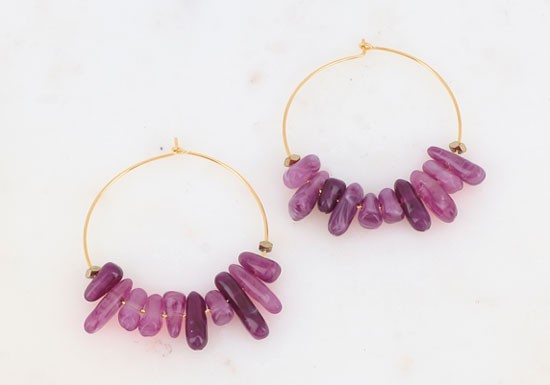 Boucles d'oreilles Othniela - Violet