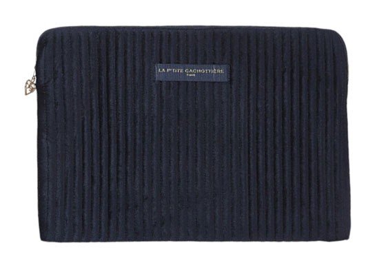 Pochette ordinateur 13'' velours navy