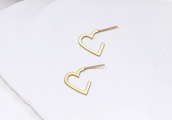 Boucles d'oreilles Tiny Heart contour