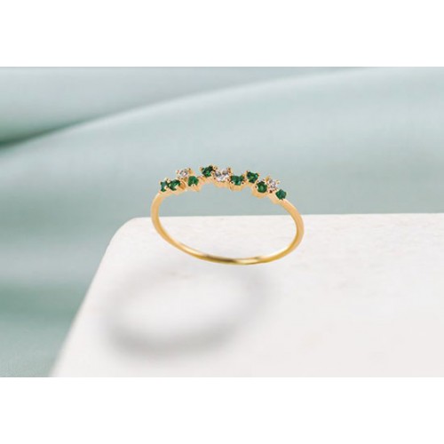 Bague Voie lactée vert et blanc